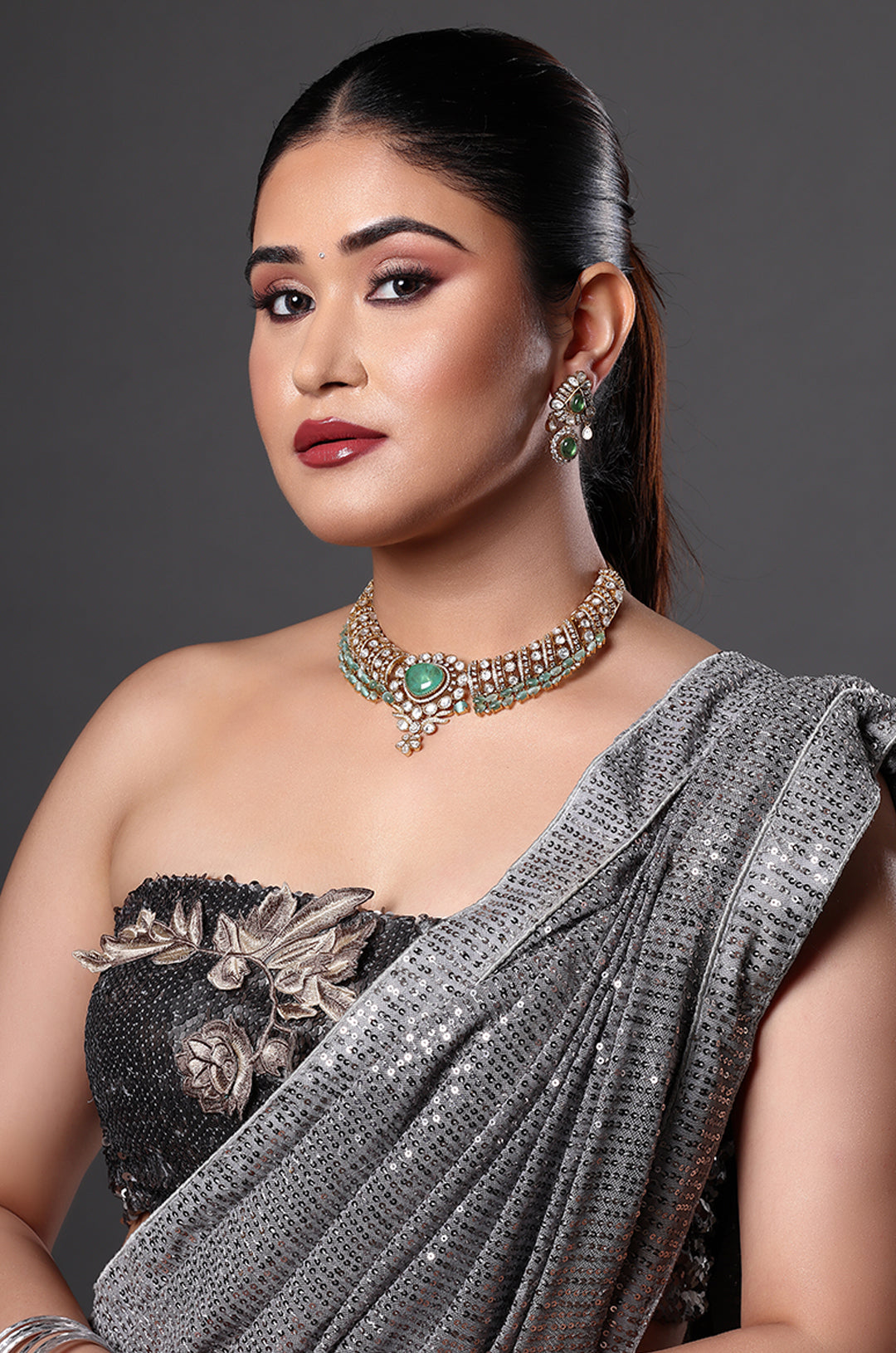 Opulent Kundan & American Diamond Choker Set