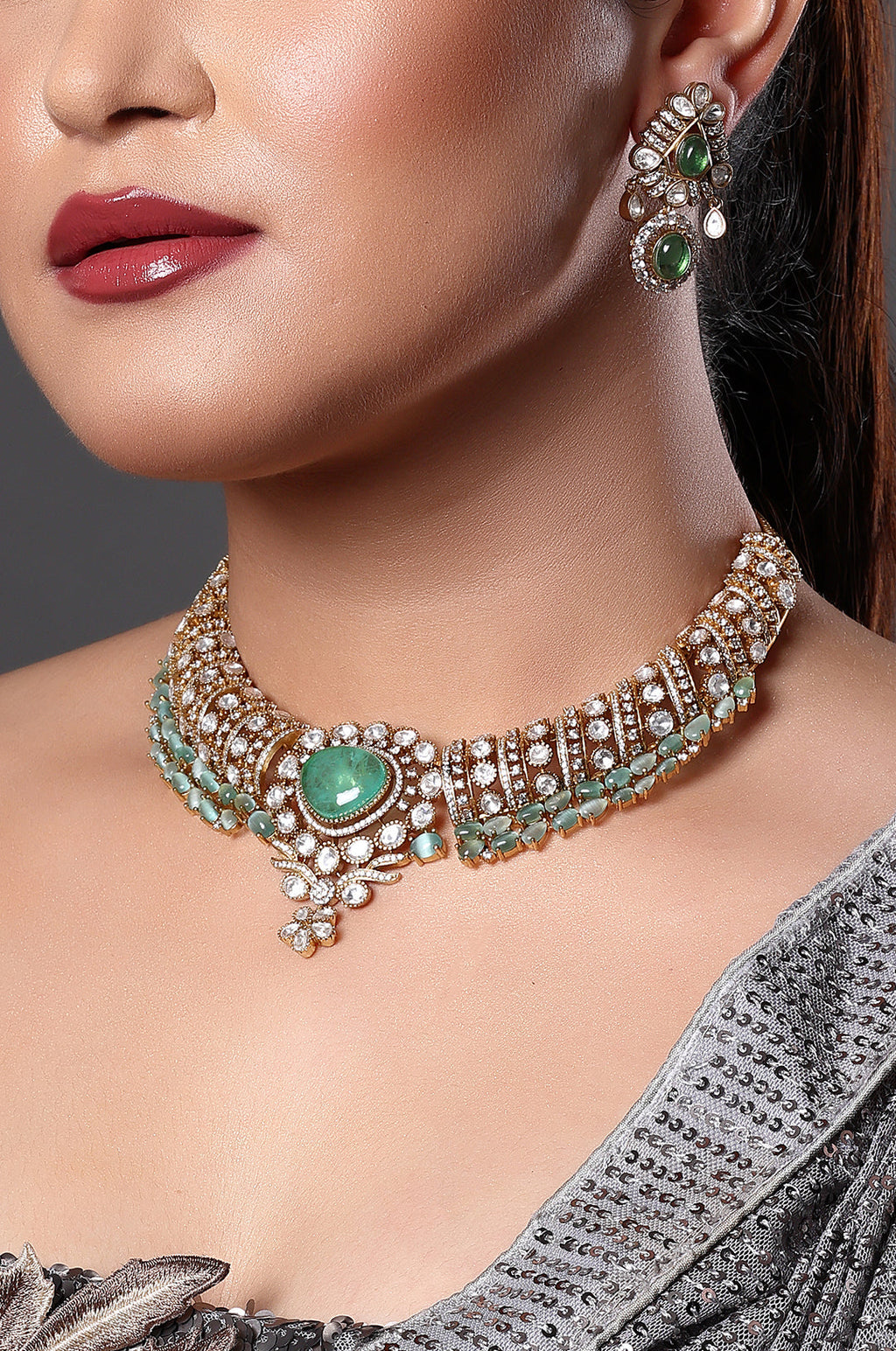 Opulent Kundan & American Diamond Choker Set